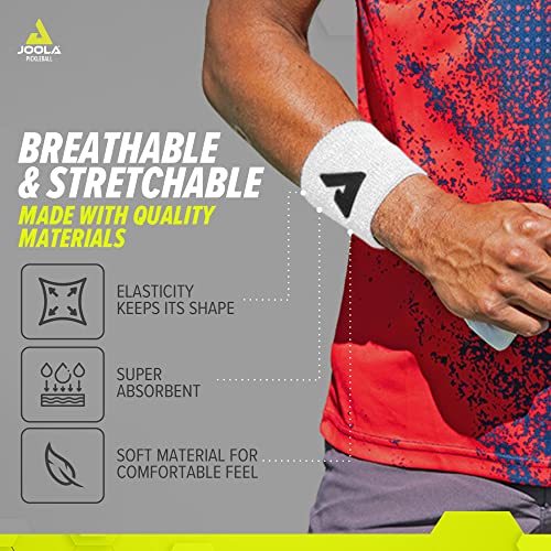 White 4 Inch Elastic Wristbands for Pickleball Accessory