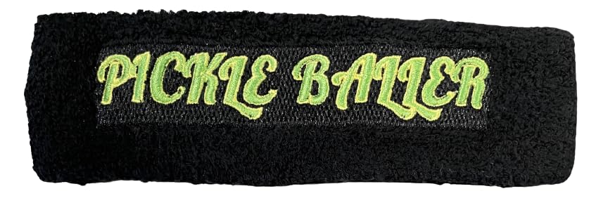 Black Pickleball Headband and Wristband Sweatbands for Pickleballer