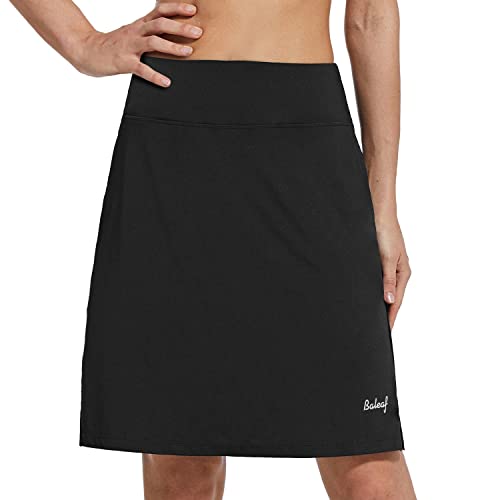 Women's Black Knee Length Pickleball Skort with Pockets