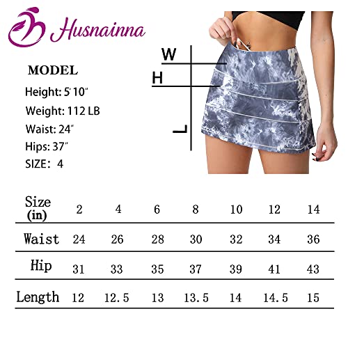 Husnainna High Waisted Athletic Golf Skort with Pockets