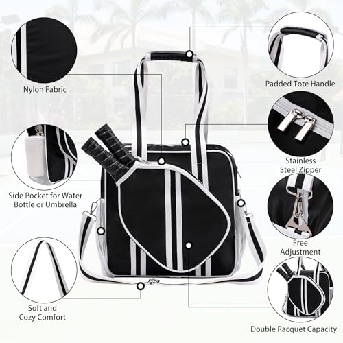 Pickleball Paddle Shoulder Bag with Adjustable Strap