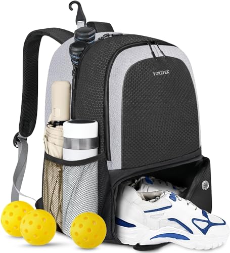 YOREPEK Pickleball Backpack with Shoe Compartment for Men and Women
