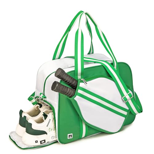 Green Pickleball Bag with Shoe Compartment - Unisex
