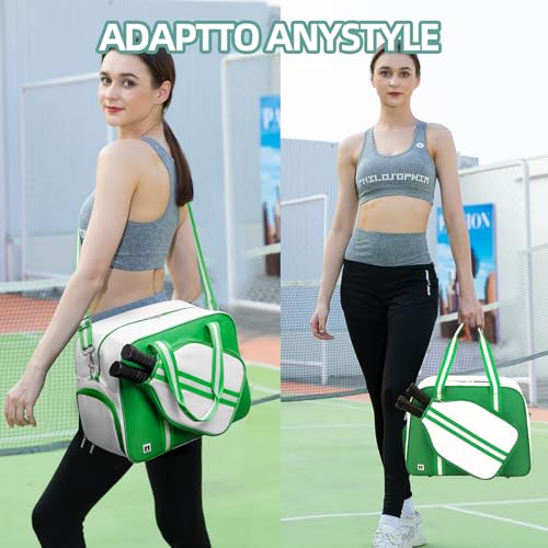 Green Pickleball Bag with Shoe Compartment - Unisex