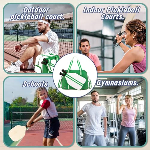 Green Pickleball Bag with Shoe Compartment - Unisex