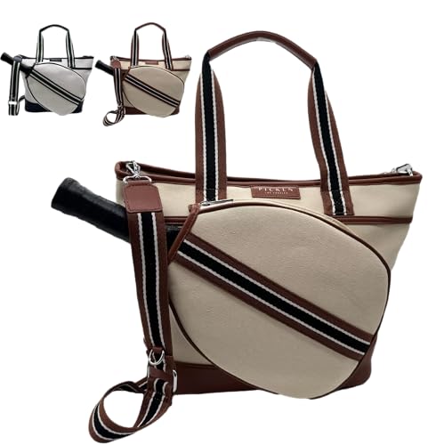 Luxury Women's Pickleball Tote Bag in Stylish Brown