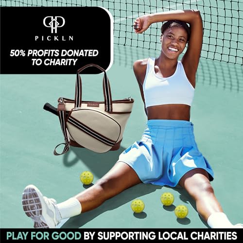 Luxury Women's Pickleball Tote Bag in Stylish Brown