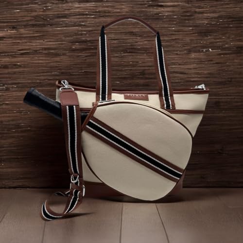 Luxury Women's Pickleball Tote Bag in Stylish Brown