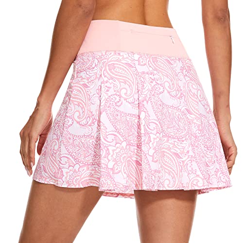 Crystal Pink Tennis Skirt with Tummy Control for Women
