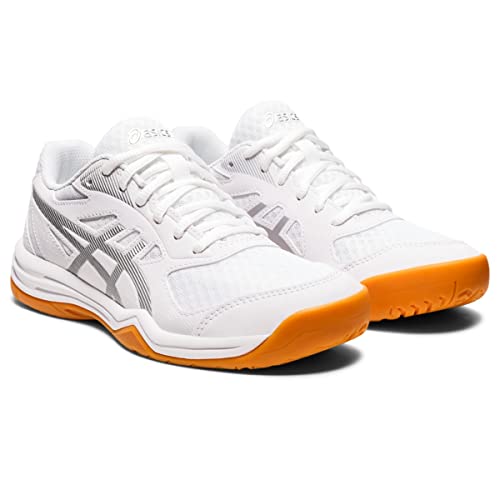 ASICS Women's Upcourt 5 Pickleball Shoes, 8.5, White/Silver