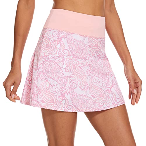 Crystal Pink Tennis Skirt with Tummy Control for Women