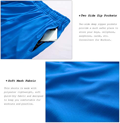 Men's Quick Dry Pickleball Shorts (2 Pack: Navy Blue/Blue)