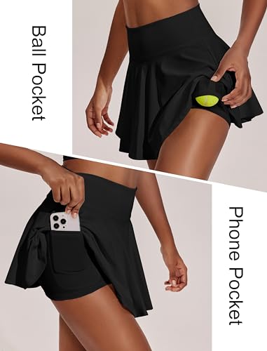 PINSPARK Women's High Waist Pleated Tennis Skirt