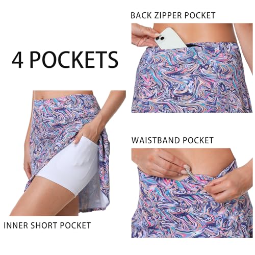 ANIVIVO Women's Ruffle Pickleball Skirt with Pockets