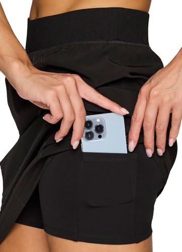 RBX Active Women's Long Length Pickleball Skort Black