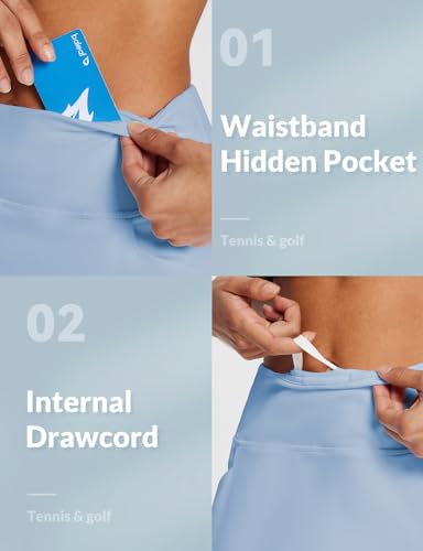 BALEAF Women's Tennis and Pickleball Modest Ruffle Skort