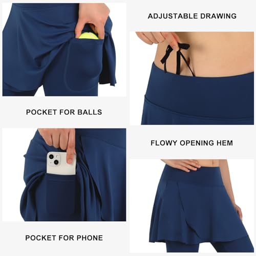 ANIVIVO Women's Skirted Leggings with Pockets - Pickleball