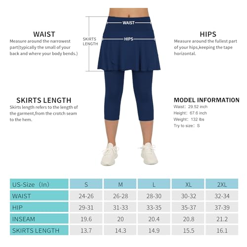 ANIVIVO Women's Skirted Leggings with Pockets - Pickleball