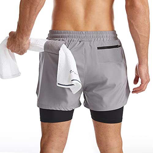 Surenow Men's 2-in-1 Quick Dry Pickleball Shorts