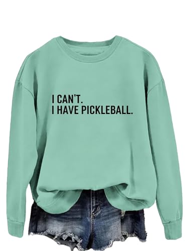 Pickleball Lover Crewneck Sweatshirt - Funny Letter Print
