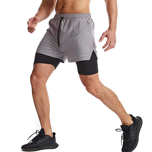 Surenow Men's 2-in-1 Quick Dry Pickleball Shorts