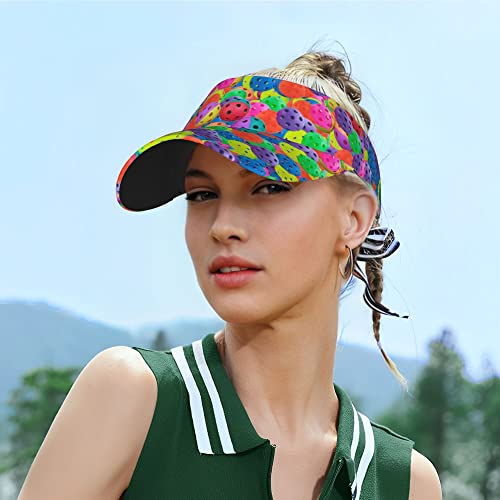 Pickleball Patterned Sun Visor Baseball Cap for Women/Men