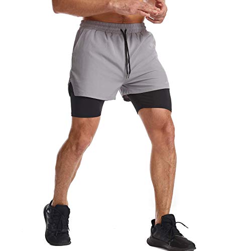 Surenow Men's 2-in-1 Quick Dry Pickleball Shorts