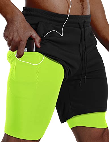 Green Large 2 in 1 Shorts for Men