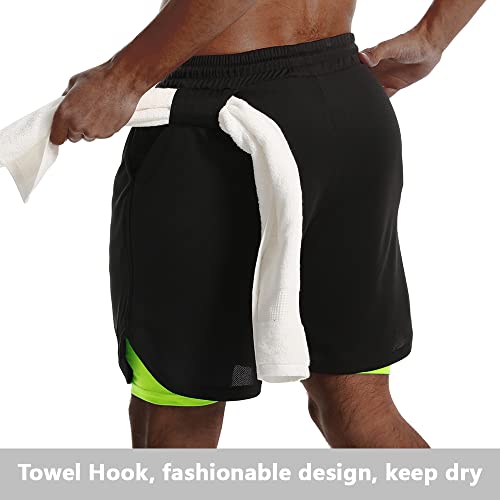 Green Large 2 in 1 Shorts for Men