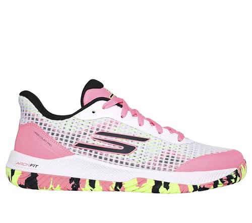 Skechers Women's Viper Pickleball Court Sneaker, White/Multi