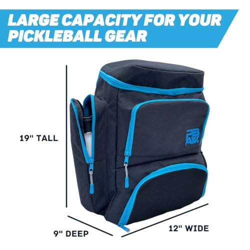 Unisex Pickleball Backpack - Holds 2-4 Paddles, Shoes, Water