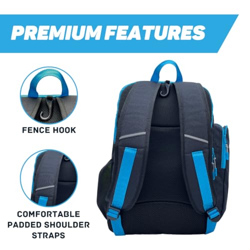 Unisex Pickleball Backpack - Holds 2-4 Paddles, Shoes, Water