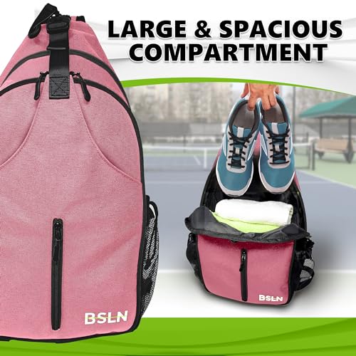 BSLN Pickleball Crossbody Sports Backpack for Women and Men