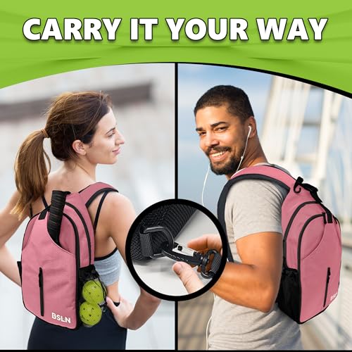 BSLN Pickleball Crossbody Sports Backpack for Women and Men