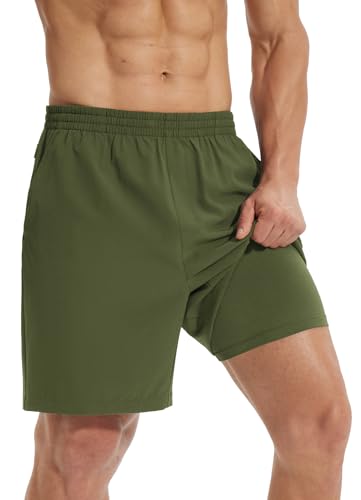 BALEAF Men's Quick Dry Green Pickleball Athletic Shorts