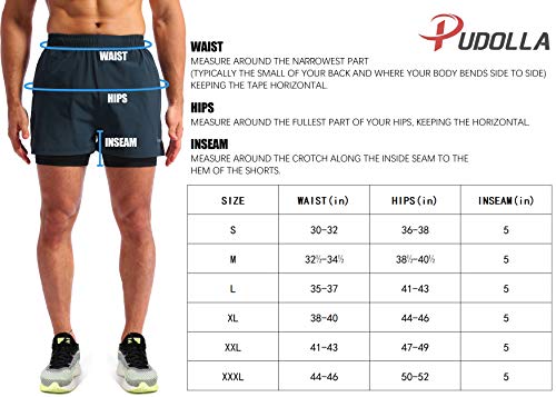 Men's Arona Blue 2-in-1 Running/Gym Shorts with Phone Pockets