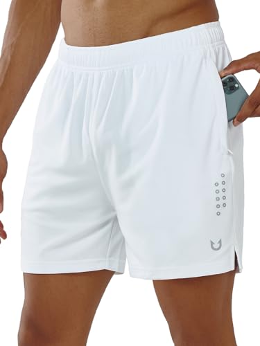 NORTHYARD Men's 5" Pickleball Athletic Shorts White