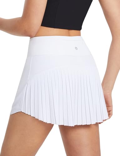 BALEAF Women's High-Waisted Tennis Skort White Medium