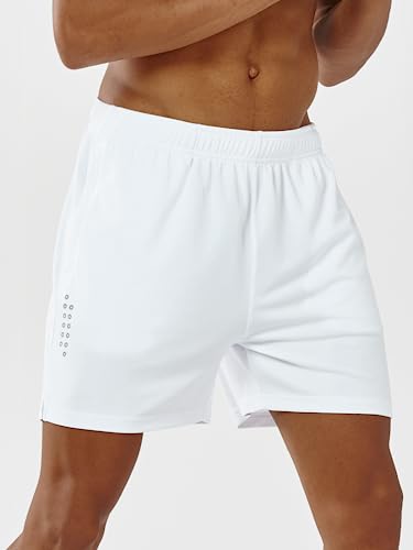 NORTHYARD Men's 5" Pickleball Athletic Shorts White