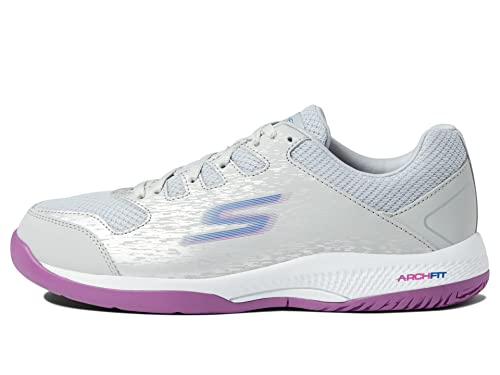 Women's Skechers Viper Court Pickleball Shoes, Grey/Purple, Size 9