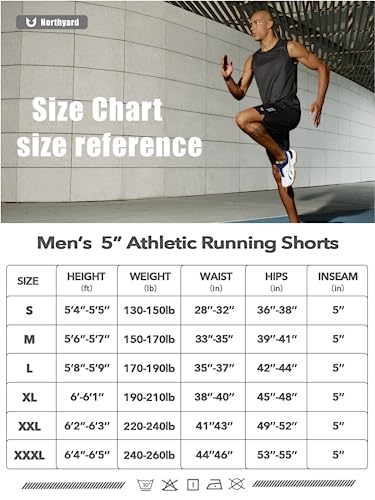 NORTHYARD Men's 5" Pickleball Athletic Shorts White