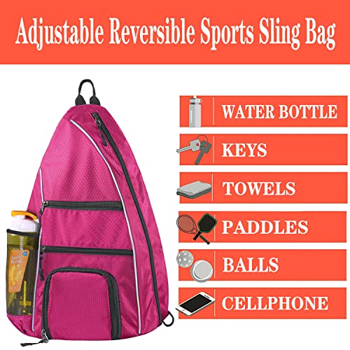 Reversible Crossbody Sling Backpack for Pickleball & Tennis