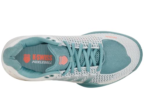K-Swiss Women's Pickleball Shoe Blanc De Blanc/Nile Blue