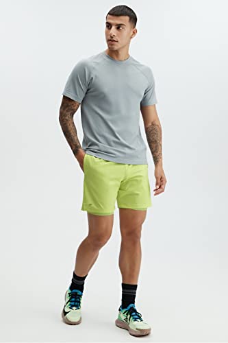 Fabletics Men's Fundamental Workout Shorts, Lime, Athletic