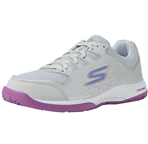 Women's Skechers Viper Court Pickleball Shoes, Grey/Purple, Size 9