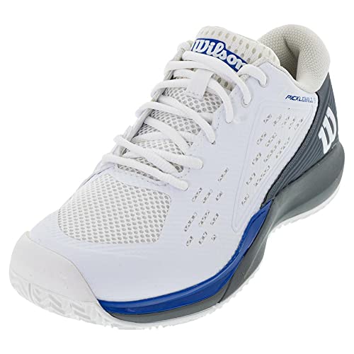 Wilson Men's Pickleball Sneaker, White/Grey/Blue, Size 10