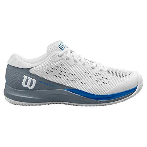 Wilson Men's Pickleball Sneaker, White/Grey/Blue, Size 10