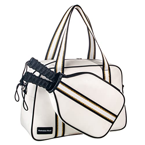 White PU Leather Women's Pickleball Duffle Gym Bag