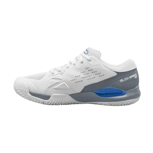 Wilson Men's Pickleball Sneaker, White/Grey/Blue, Size 10