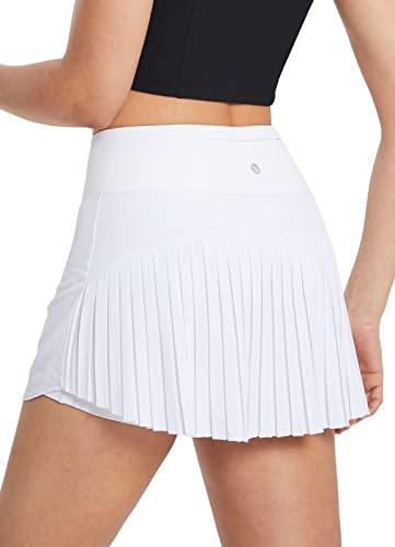 BALEAF Women's High-Waisted Tennis Skort White Medium